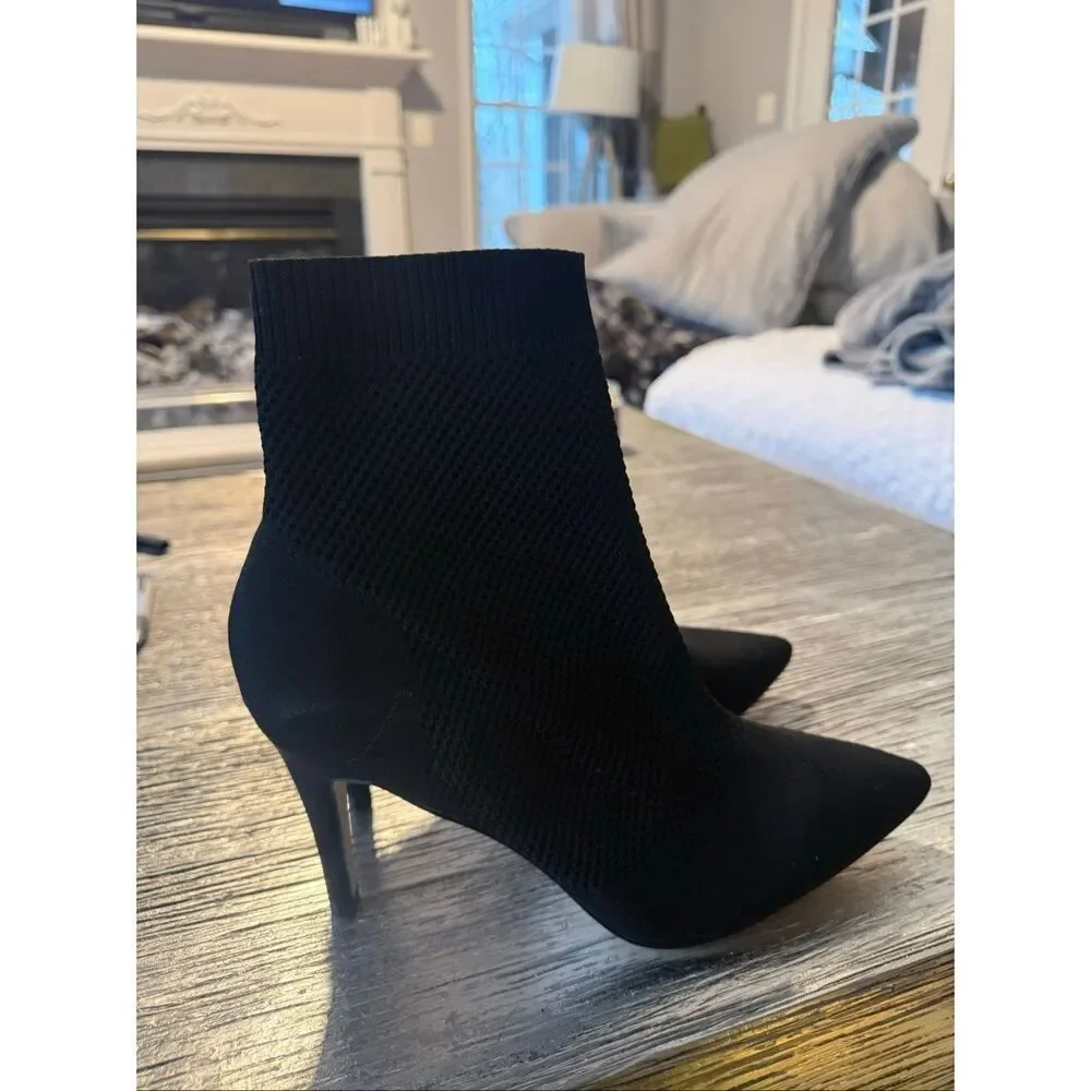 MIA Black Stretch Mesh Heel Booties sz 11 NWOT